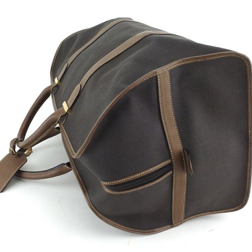 Dunhill Boston bag Gray Brown Gold Women Authentic secondhand